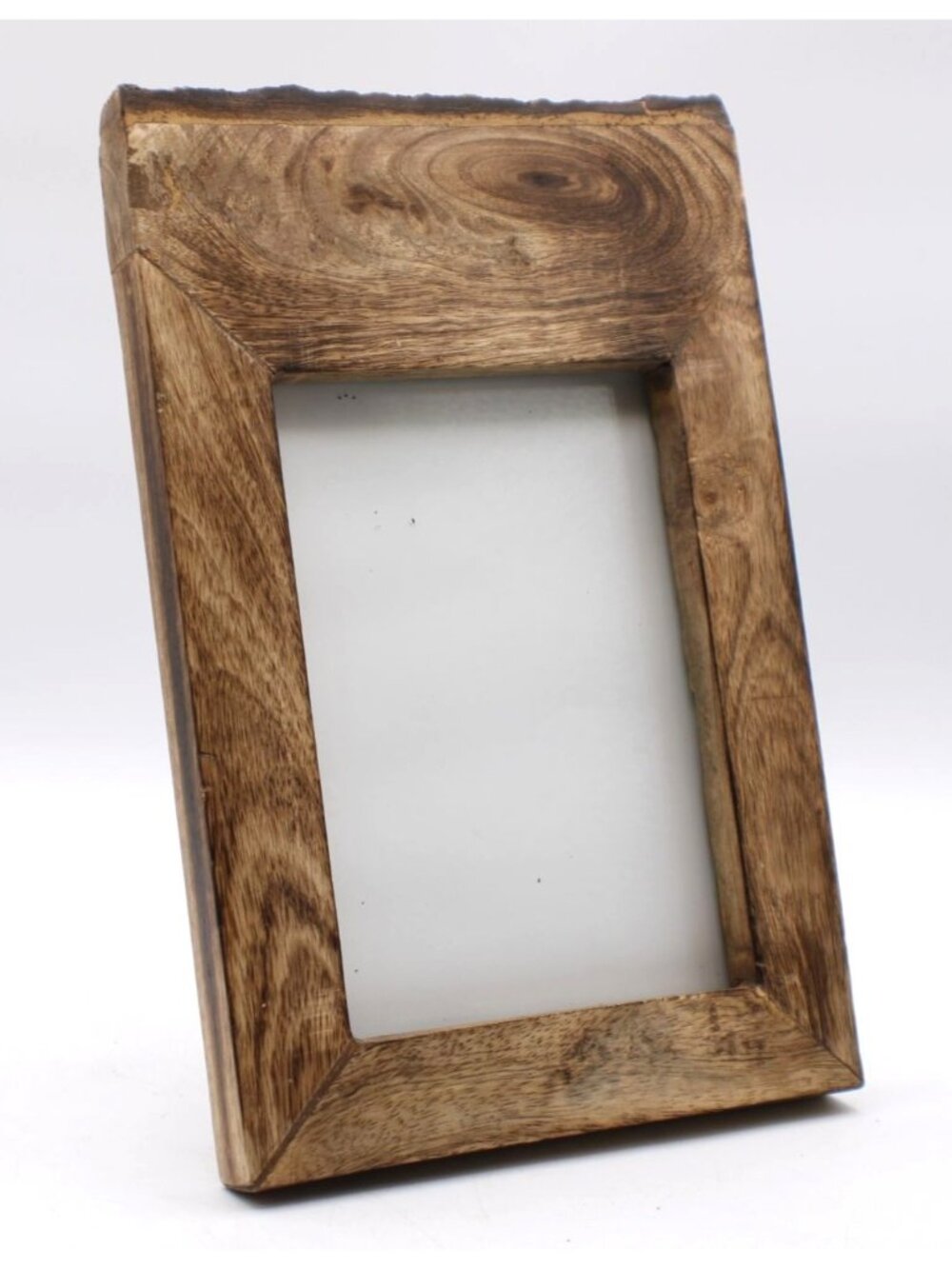 Rustic Wooden Picture Frame With Live Edge Design 5x7" Photo Standing India NEW